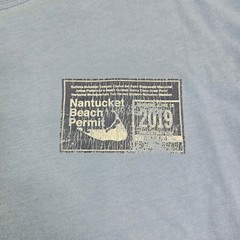 Nantucket Beach Permit Shirt Lot 2 Men L Blue White Coastal Nautical 2013 & 19