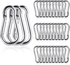 10/30PCS Stainles Steel Carabiner Spring Snap Hooks Heavy Duty Keychain Clip NEW