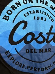 Costa Del Mar T Shirt Born On The Water Black double sided tee est 1983 sz Small