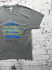 Vintage University Of Alaska Fairbanks Nanook Gray Graphic T Shirt Men’s Size M