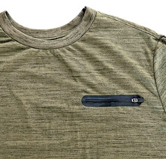 ONE POINT ONE Mens XL Heather Green Faux Zip Pocket Tee T-Shirt Crew Neck NWT