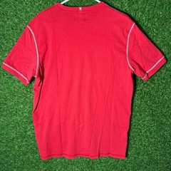 Mens Tommy Hilfiger Red Denim Logo T Shirt XL/XG Vintage Retro Casual Streetwear
