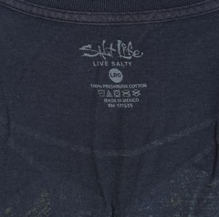 Salt Life Men’s Large Navy Blue Double Sided S/S Graphic Pocket T-Shirt Tee