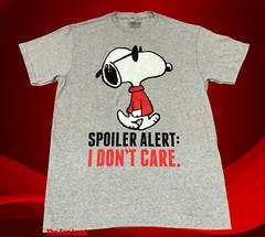 New Peanuts Charlie Brown Snoopy Spoiler Alert I Don’t Care Men’s T-Shirt