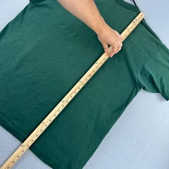 Vintage BVD T Shirt Mens 2XL Green Blank Selvedge Pocket Tee USA Single Stitch