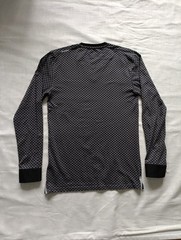 Maceoo Shirt Mens 3 Medium V-Neck Jacquard Square Grey Flip Cuff Roll-up Sleeve