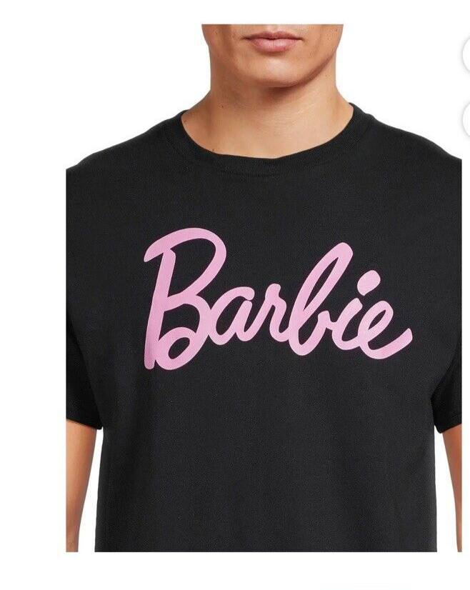 Barbie Mens Black ShortSleeve Crewneck Logo Graphic T- shirt Size 2XL (50-52)NEW