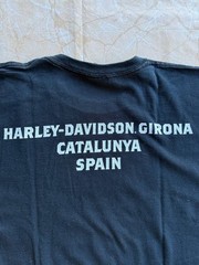 Vintage 2010 Harley Davidson Girona Spain Shirt Mens XL Black Skull Graphic Tee