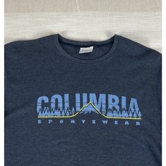 NWT Columbia Men’s Sz L Long Sleeve Waffle Knit Graphic T Shirt Blue Preppy