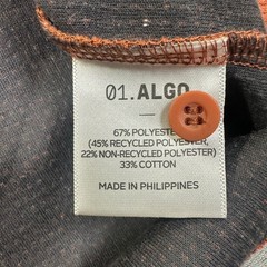 01.ALGO Performance Henley Shirt Mens XL Orange Waffle Knit UPF 50+ Quick Dry