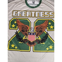 Manfinity Greatness Eagle Jersey Shirt Mens Medium White Green Streetwear Tee