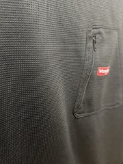 Wrangler ATG Mens L Black Long Sleeve Performance Shirt Zip Pocket Waffle Knit