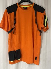 Vintage Switch Remarkable Buckle Pocket Strap T-shirt Orange Black XL Yellow