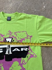Hellstar Studios Path To Paradise Jesus Tee Neon Green Purple Pink Splat Cross