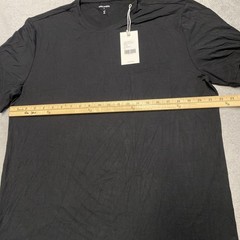 Cozy Earth Bamboo T Shirt Mens Large Black Pocket Stretch Knit Lounge NEW