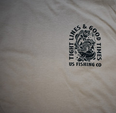 U.S. Fishing Co. Mens Tight Lines & Good Times Beige Shirt New S, M, XL