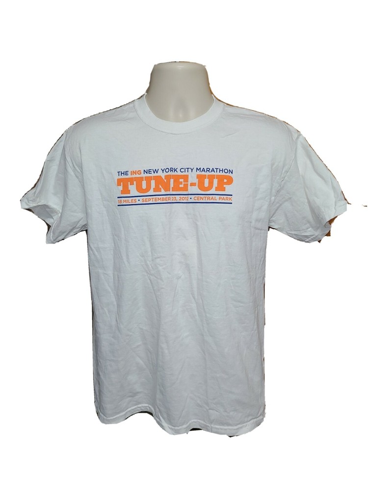 2012 The Ing New York City Marathon Tune Up 18 Miles Run Adult M White TShirt