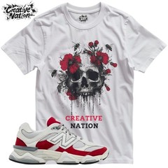 Shirt To Match New Balance 9060 White Red Unisex Tee Sneaker Shirt Skull Shirt
