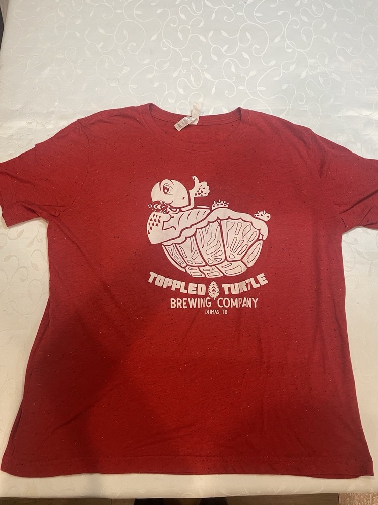 Toppled Turtle BREWING CO Dumas Texas Red T Shirt Large “207”