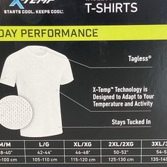 Hanes Mens White T Shirts 3 Pack Tagless X-Temp All Day Performance Size 2XL