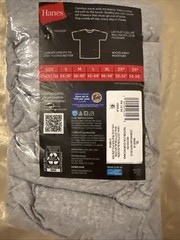 NEW Hanes 5 Pack Crew Neck Cotton Blend T Shirts Gray Men’s Size XL 46″-48″