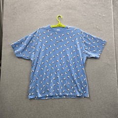 Nike x Hello Kitty Men Shirt XL Blue Graphic University Logo Center Swoosh Logo
