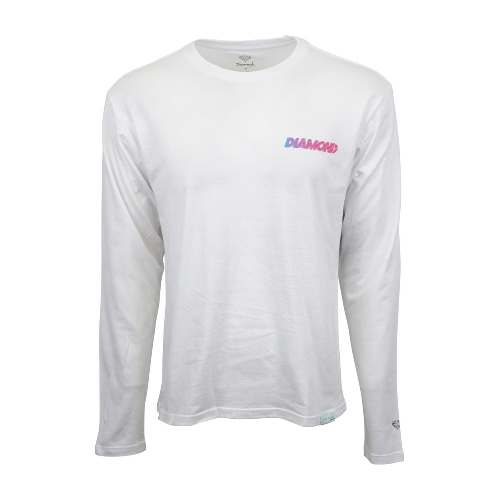 DIAMOND SUPPLY COMPANY SPEED LOGO T SHIRT LONG SLEEVES WHITE