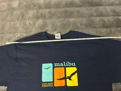 Vintage 2009 Malibu Arts Festival T-Shirt Navy Blue Gildan Large