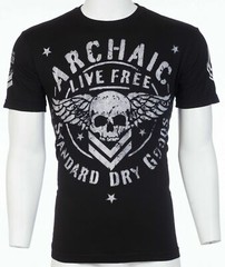 ARCHAIC by AFFLICTION Strong Crest Black White Regular Fit Men T-shirt S-3XL NWT
