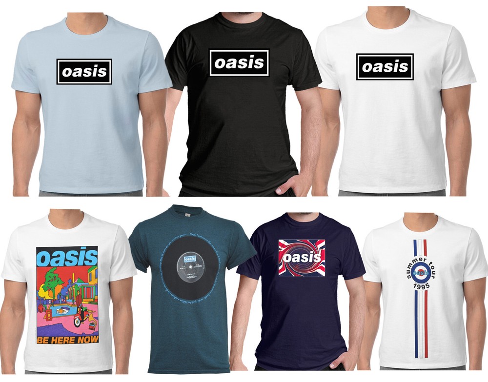 Oasis T Shirt OFFICIAL Definitely Maybe Decca Logo Be Here Now Live Forever Tour