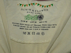 Mens Medium Land of Legend Ireland Tshirt Tan Denim & Flower T Shirt