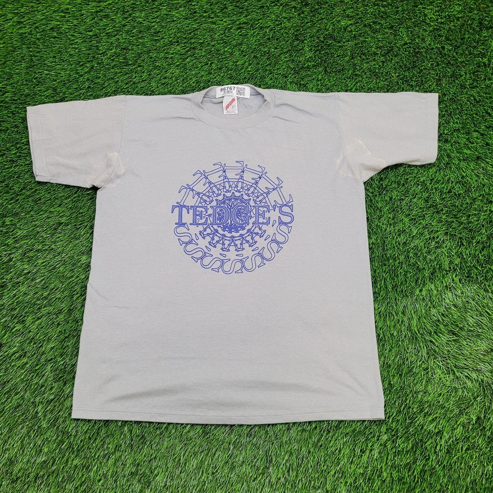 Vintage 80s Tedges Shirt Large 21×25 Mandala-Style Crop USA