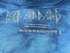 Def Leppard Rock Of Ages Men’s L Blue Tie Dye Band Tee Shirt Short Sleeve