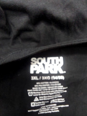 Respect My Authority! Cartman South Park T-shirt NWT 3XL Uni Black