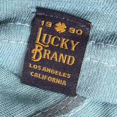 Mens Lucky Brand Teal Venice Burnout Notch Neck Henly T Shirt Short Sleeve 2XL