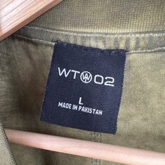 WT02 Mens T Shirt Washed Olive Green Cotton Oversized Size Large