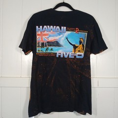 Hawaii Five-O T-Shirt Mens Medium Black Bleach Dye Graphic Organic Cotton Filmed