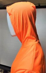 Orange Long Sleeve Safety Shirt With Hoodie, Polyester Birdeye mesh Quick Dry