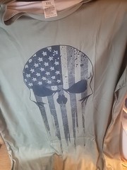Green Tshirt With American Skull 100 Polyester Xxl