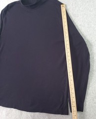 Lands’ End Shirt Mens Large Navy Blue Mock Neck Long Sleeve Cotton Basic T Shirt