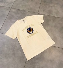 Double RL Ralph Lauren Graphic T Shirt Cream Cotton Size M