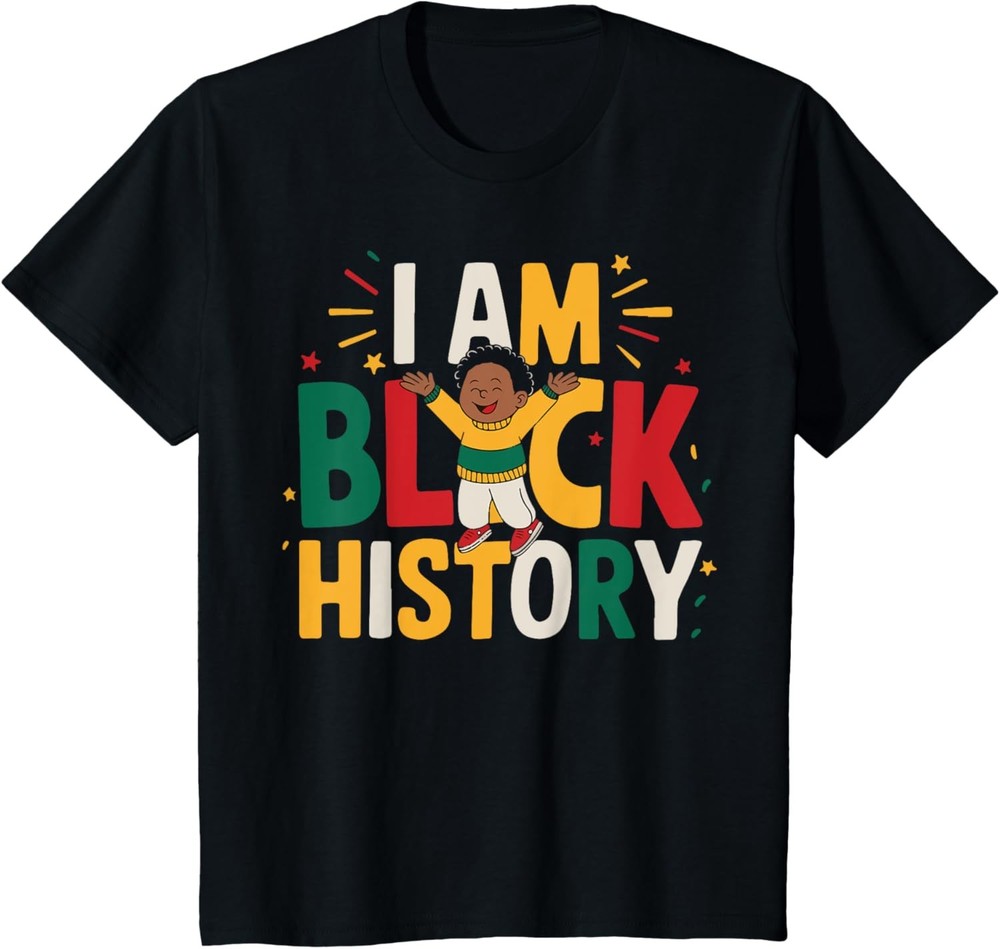 Kids toddler black history I Am Black History Month Black Melanin T-Shirt
