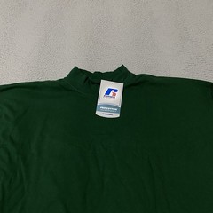 Vintage Russell Athletic Mock Neck Shirt Mens 2XL XXL Green Pro Cotton Blank NEW