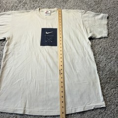 90s Vintage Nike Golf Swoosh Tee Large White Cream Tiger Woods Made USA Cotton