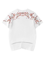Niepce Men’s Sakura Flowers Embroidery Tee Japanese Streetwear T-Shirt