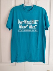 Vintage 1980s Over The Hill Blue Cotton T Shirt Single Stitch Small