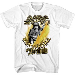 ACDC High Voltage Tour 1976 Men’s T Shirt Rock Band Live Music Merch Angus Young