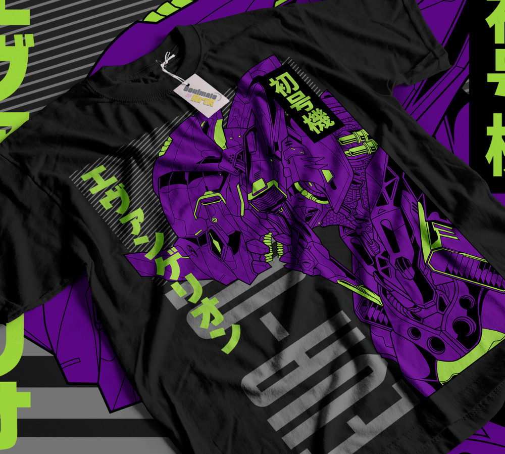 Neon Genesis Evangelion T-Shirt Eva Unit 01 Asuka Shinji Anime Shirt Soft Tee