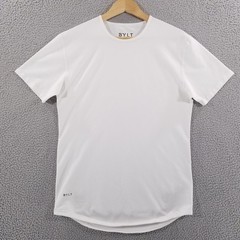 BYLT Shirt Mens Small White Drop Cut Lux Performance Athleisure Gym Commute