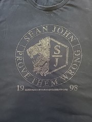 Sean John Shirt Mens XL Black Bling Short Sleeve Prove Them Wrong 1998 Y2K Styl